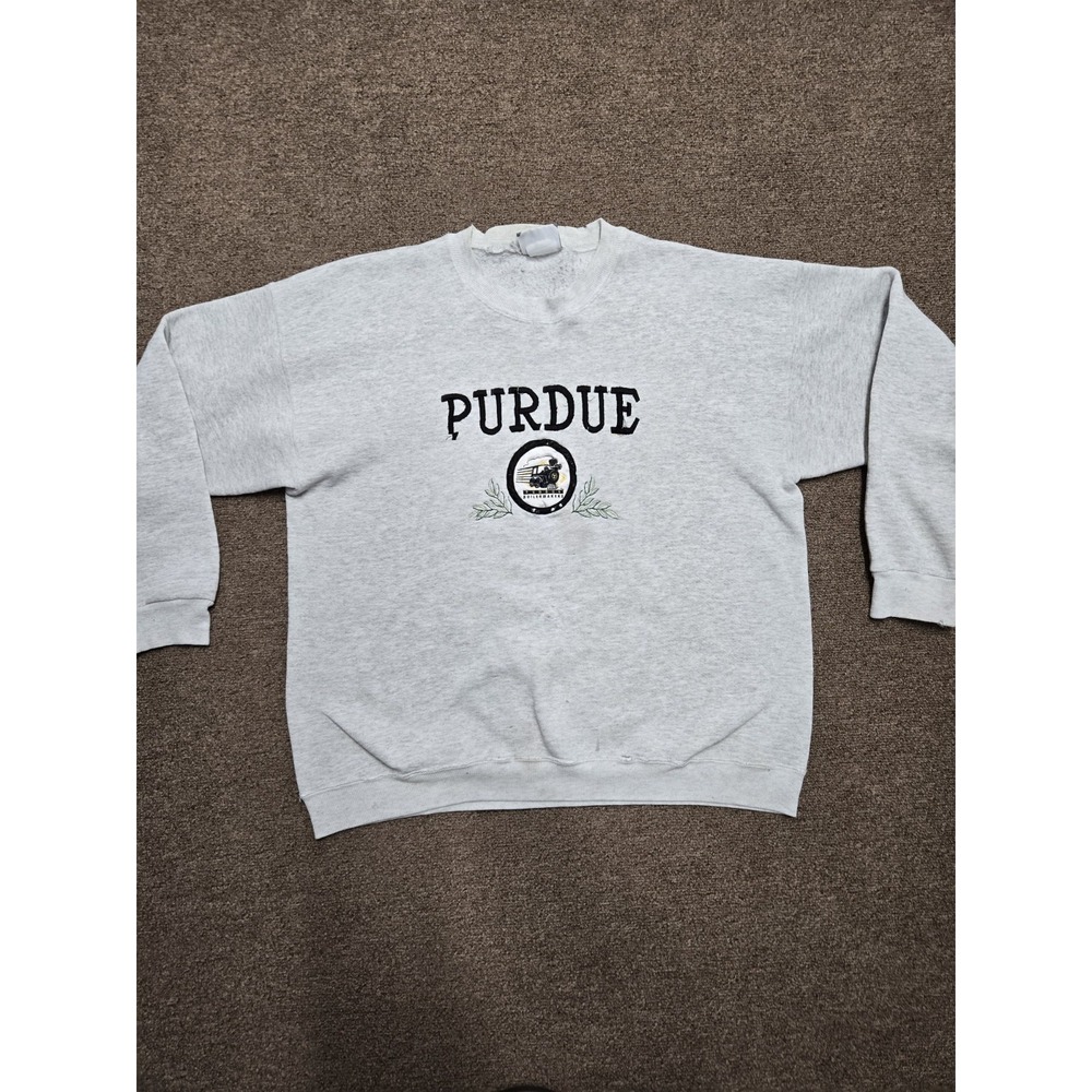 Vintage Lee Purdue Boilermakers Sweatshirt Grey Basketball NCAA‎ XL